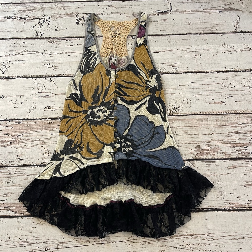 Anthropologie Scrapbook Originals‎ Boho Laced Festival Tunic Size Small